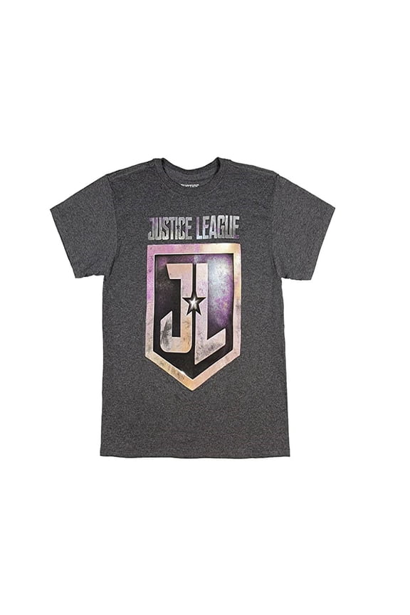 Little Boys' Justice League The Movie JL Logo Licensed T-Shirt (X-Small - 6) Heather Charcoal