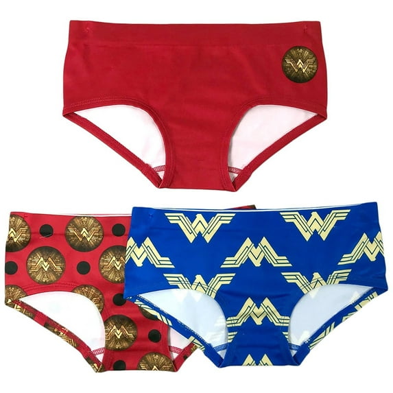 DC Comics Little Girls' 3-Pack Wonder Woman Seamless Hipster Underwear, Wonder Woman/Multi, M