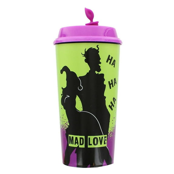 DC Comics "Mad Love" Harley Quinn and The Joker Travel Cup | Purple