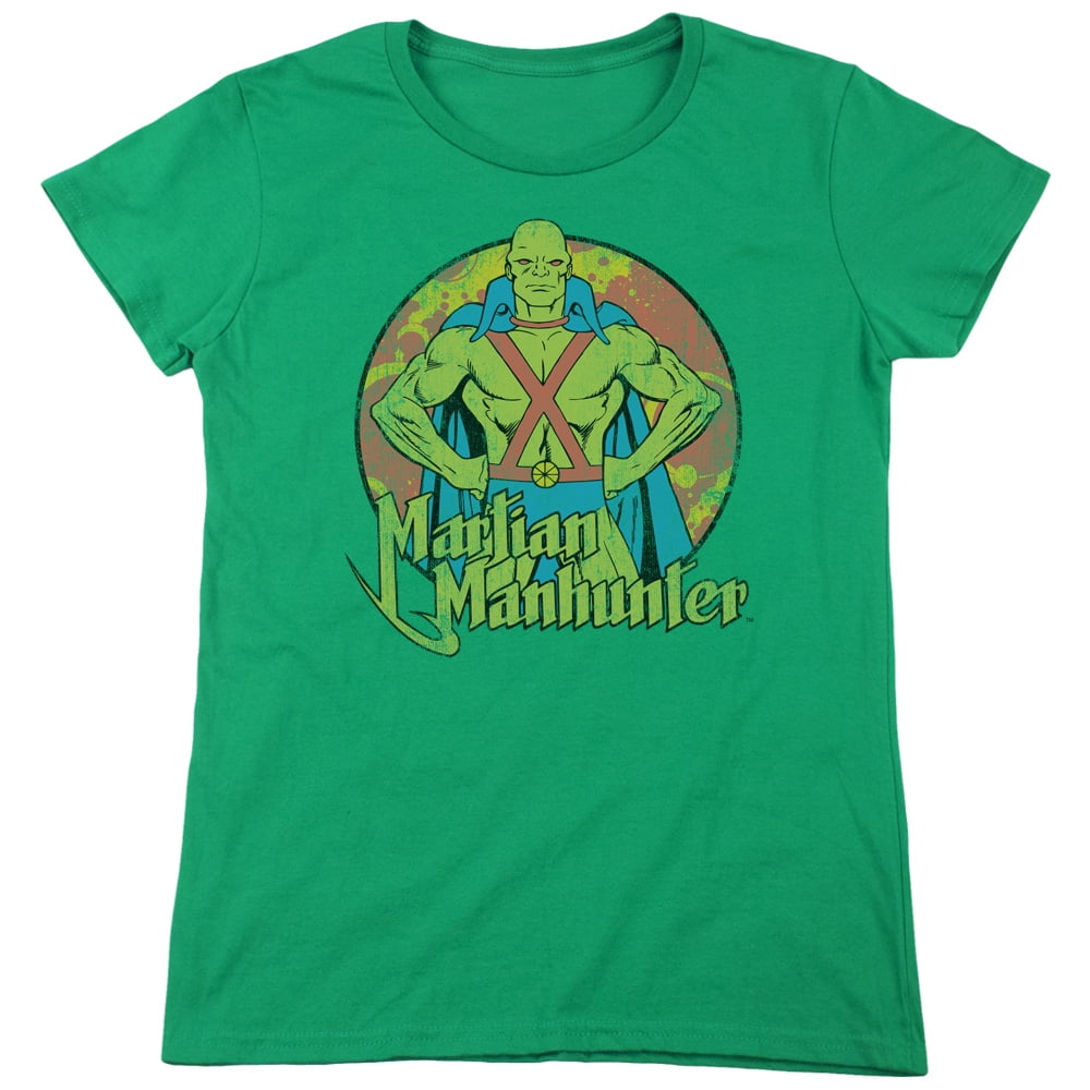 DC Comics Martian Manhunter S/S Women's TShirt Kelly Green
