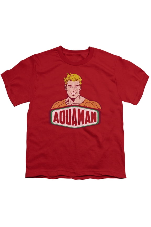 DC Comics Men's Aquaman Sign T-shirt Red