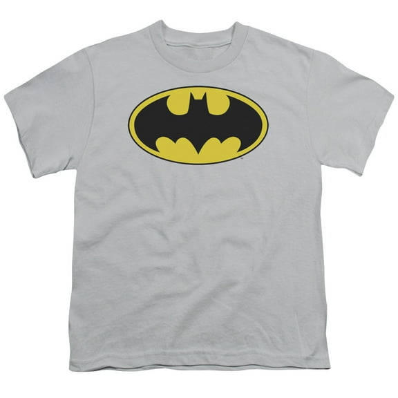 DC Comics Men's  Batman Logo T-shirt Silver