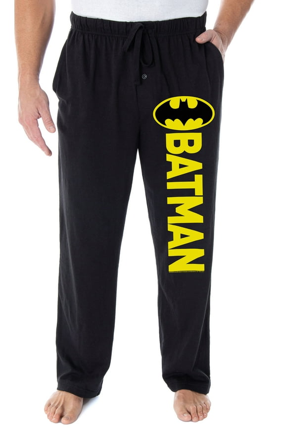 DC Comics Men's Batman Pajama Pants Classic Bat Logo Loungewear Sleep Pants