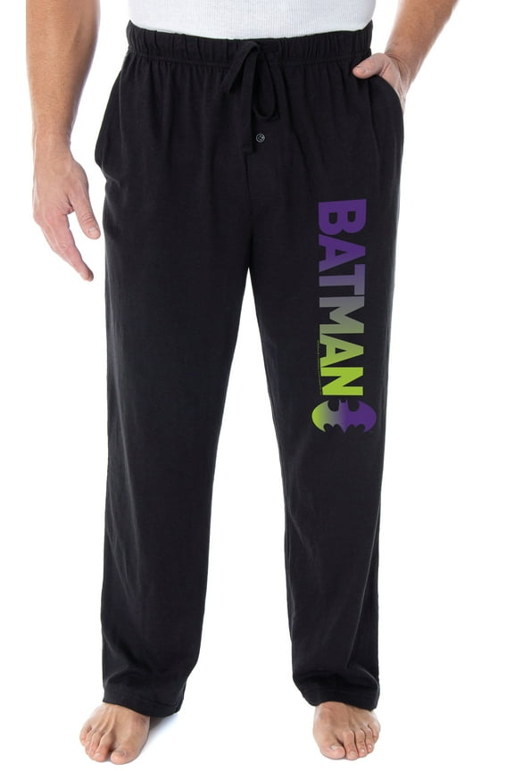 DC Comics Men's Batman Pajama Pants Ombre Script Logo Loungewear Sleep Pants