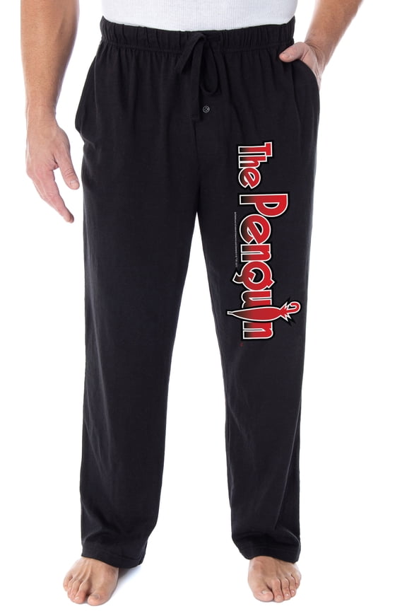 DC Comics Men's Batman Villains The Penguin Logo Loungewear Pajama Pants