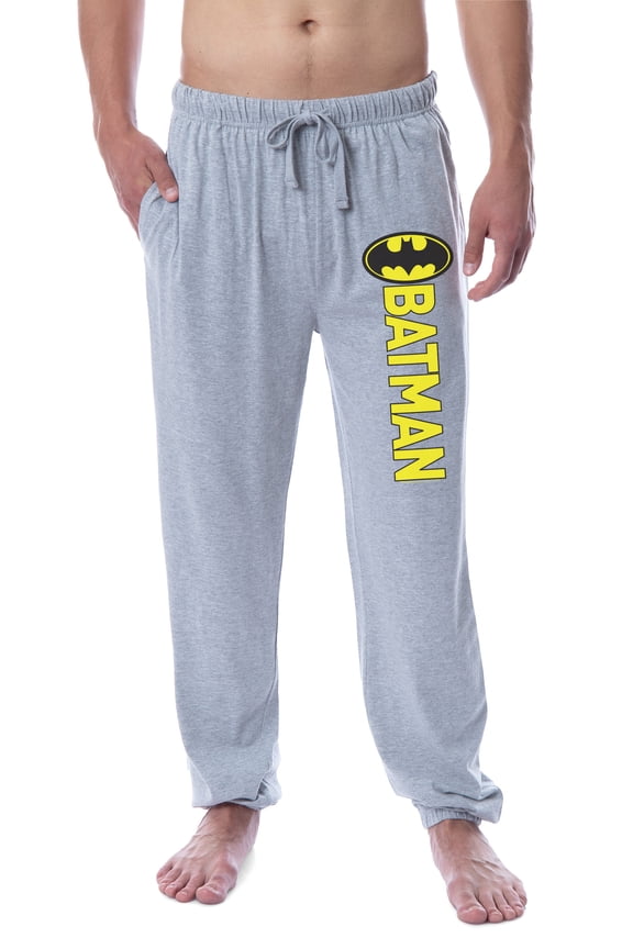 DC Comics Men's Batman Vintage Classic Bat Logo Sleep Jogger Pajama Pants