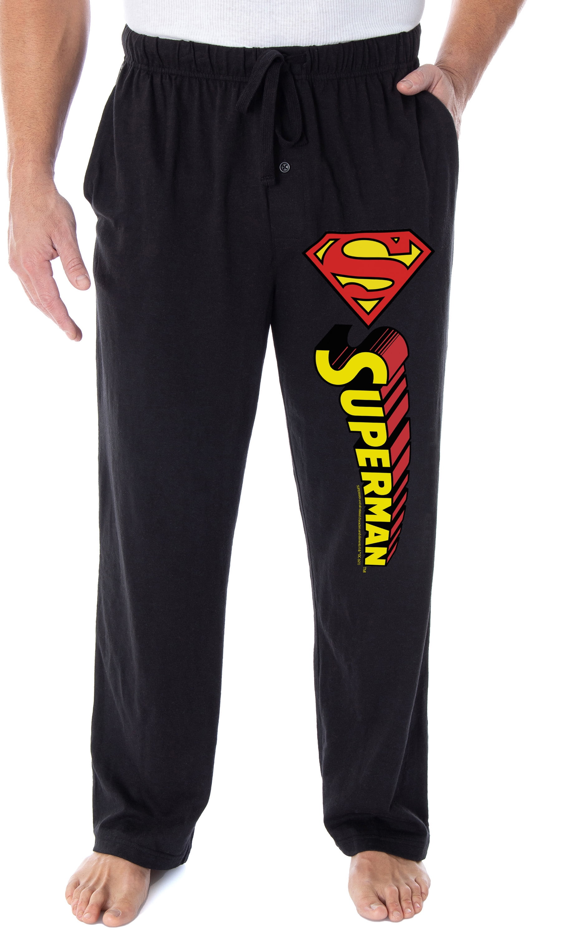 Easy Comics Script DC Comics Men's Classic Superman S Symbol And Script Loungewear Pajama ...