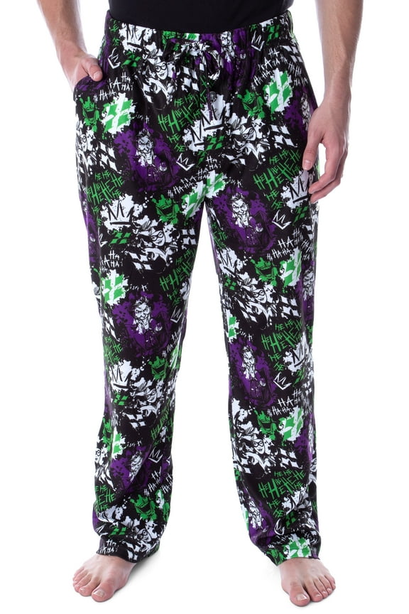 DC Comics Men's Classic The Joker And Harley Quinn Adult Lounge Pajama Pants