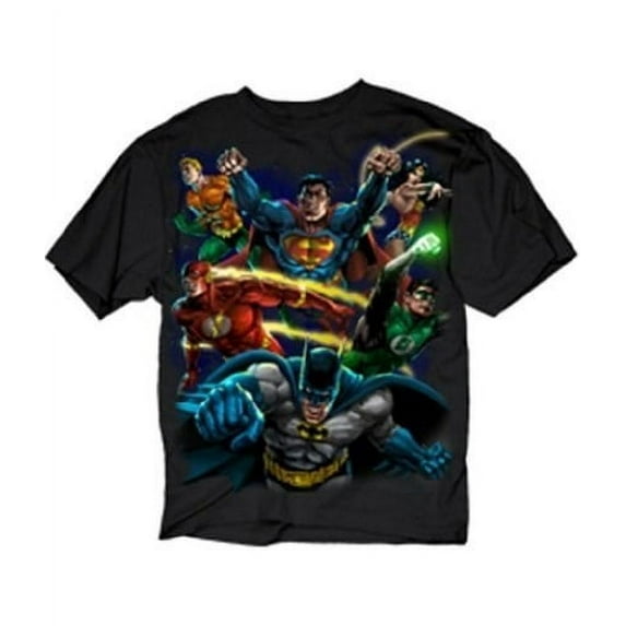 DC Comics Men's Heroes Paint Shirt, Large