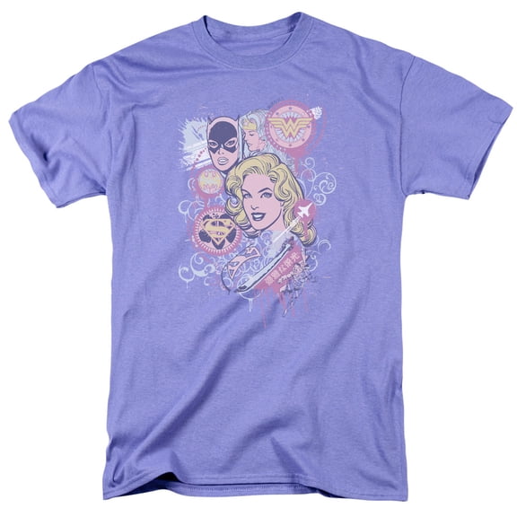 DC Comics Men's Justice Is Pretty T-shirt Lavendar