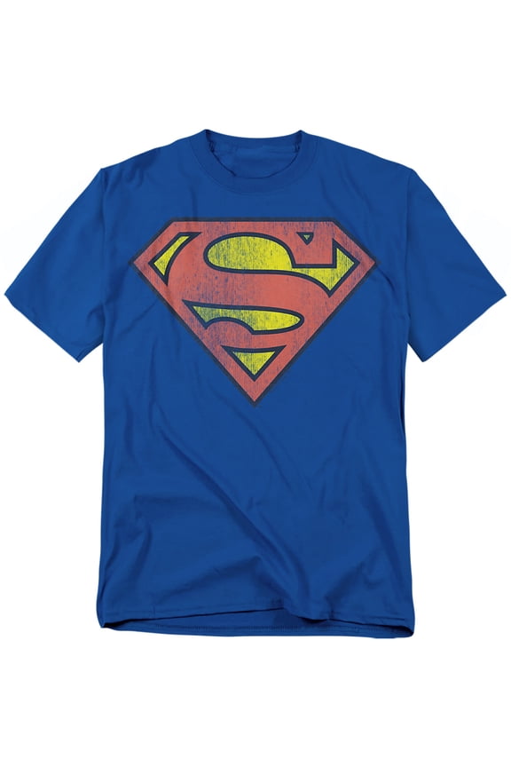 DC Comics Superman T-Shirt Retro Supes Logo Distressed Unisex Graphic Tee For Men & Women