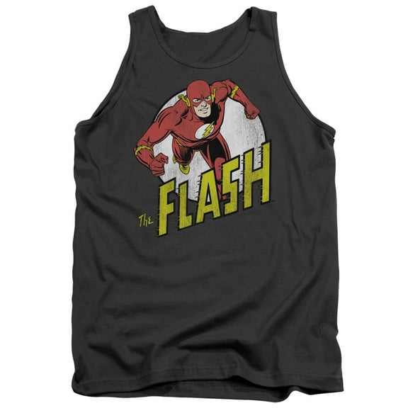 DC Comics Men's  Run Flash Run Mens Tank Charcoal