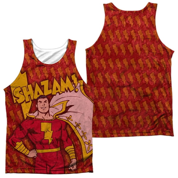 DC Comics Men's Shazam Bolts Mens Tank White