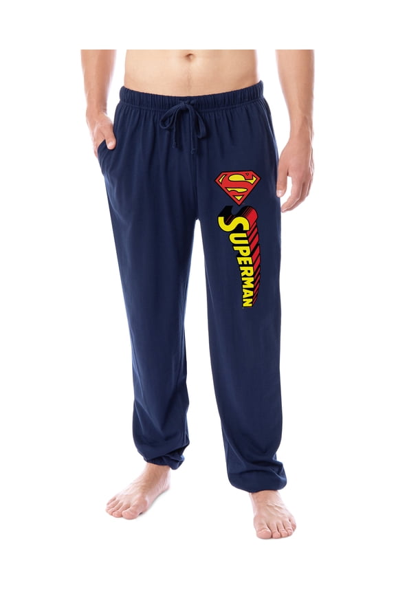 DC Comics Men's Superman Vintage 'S' Logo Sleep Lounge Pajama Pants For Adults