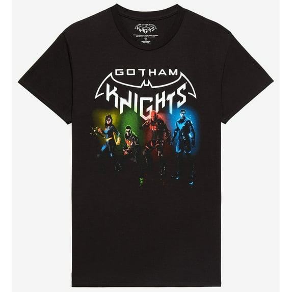 DC Comics Men's T-Shirt Gotham Knights Characters Short Sleeve Crewneck Tee (X-Small, Black)