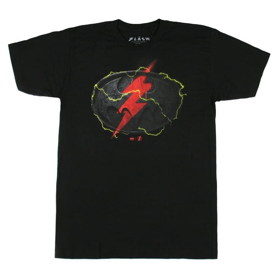 DC Comics Men's The Flash Batman Logo Mashup Adult Graphic Print T-Shirt
