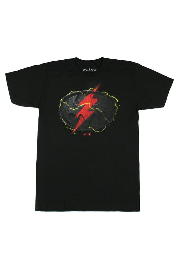 DC Comics Men's The Flash Batman Logo Mashup Adult Graphic Print T-Shirt