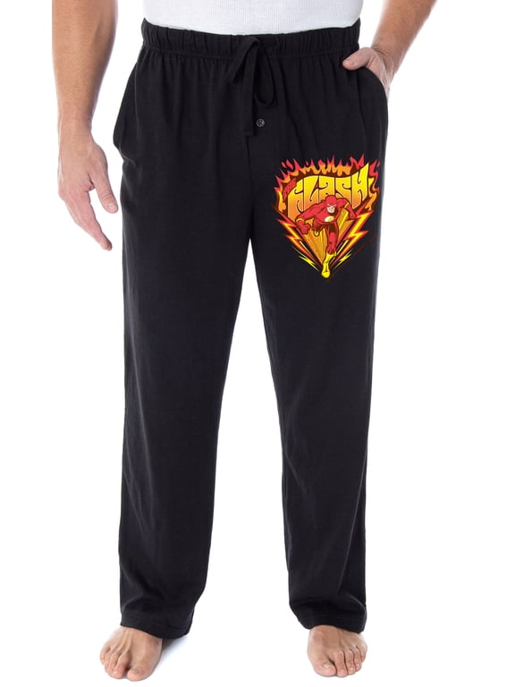 DC Comics Men's The Flash Burning It Up Logo Loungewear Pajama Pants