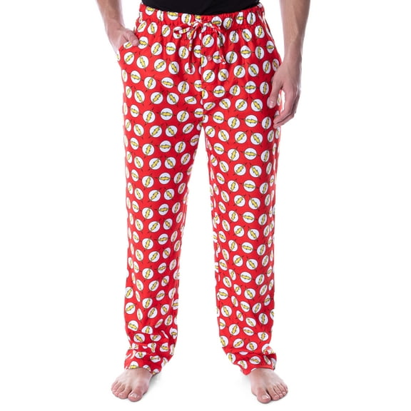DC Comics Men's The Flash Lightning Bolt Allover Loungewear Pajama Pants