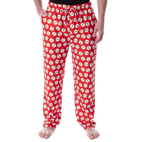 DC Comics Men's The Flash Lightning Bolt Allover Loungewear Pajama Pants
