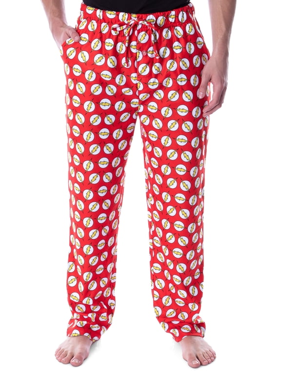 DC Comics Men's The Flash Lightning Bolt Allover Loungewear Pajama Pants