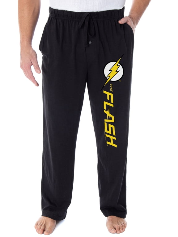 DC Comics Men's The Flash Lightning Bolt Logo Loungewear Pajama Pants