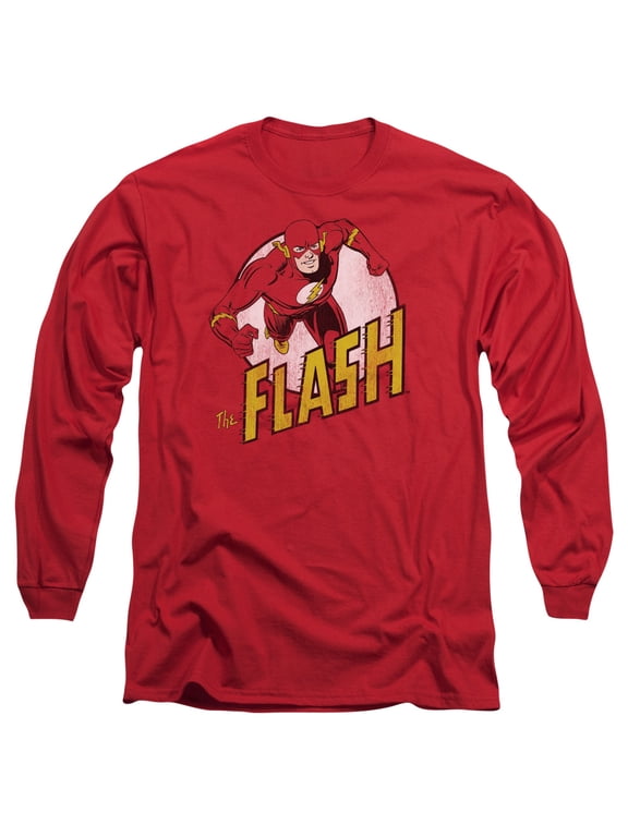 DC Comics Men's The Flash Long Sleeve Red