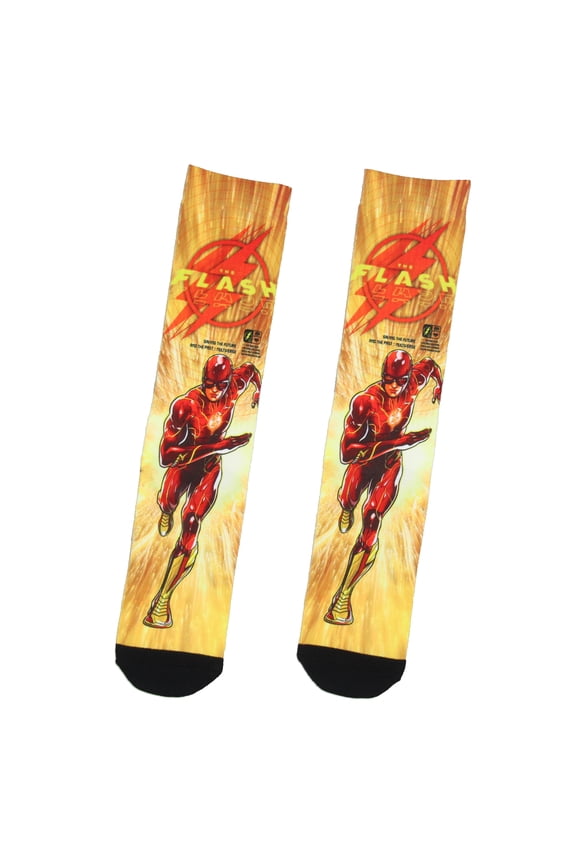 DC Comics Men's The Flash Saving The Future and Past Sublimated Crew Socks