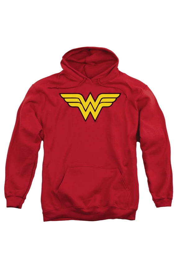 DC Comics Men's Wonder Woman Logo Hooded Sweatshirt Large Red