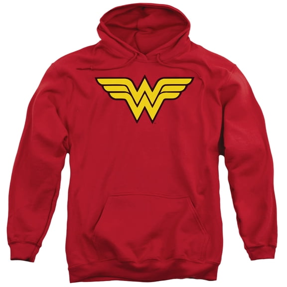 DC Comics Men's Wonder Woman Logo Hooded Sweatshirt X-Large Red