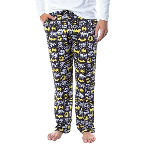 DC Comics Mens' Batman Dark Knight We Are Not Afraid All-Over Graphic Print Sleep Lounge Pajama Pants