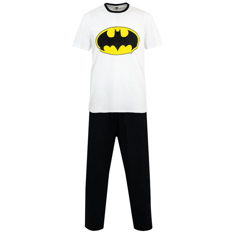 Mens Batman Pajamas Adults Character XX Large White Black
