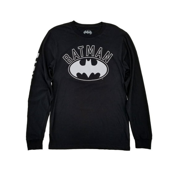 DC Comics Mens Black Batman Dark Knight Bat Symbol Long Sleeve T-Shirt S