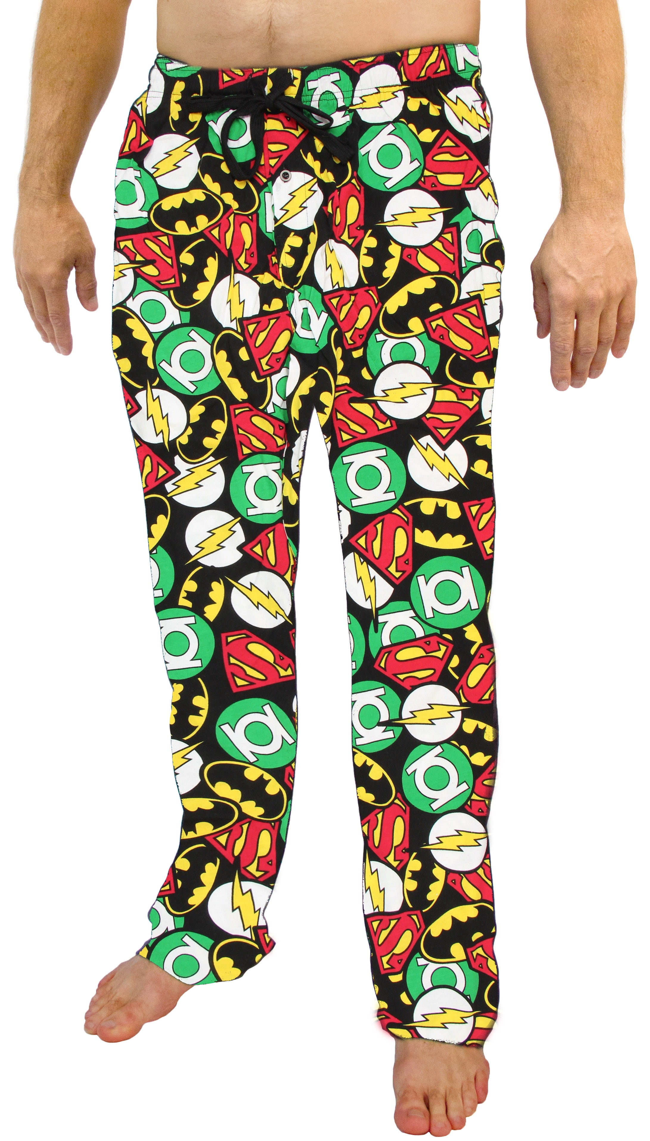 DC Comics Mens Black Justice League Unlimited Lounge Pants Pajama ...
