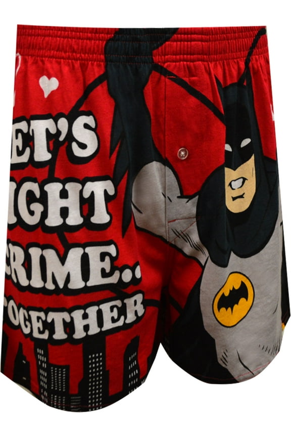 DC Comics Mens DC Comics Batman Fight Crime Together Boxer Shorts (Large)