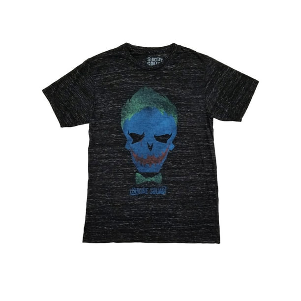 DC Comics Mens Heather Black Suicide Squad Joker Skull T-Shirt XX