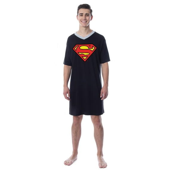 DC Comics Mens' Superman Character Icon Nightgown Sleep Pajama Shirt