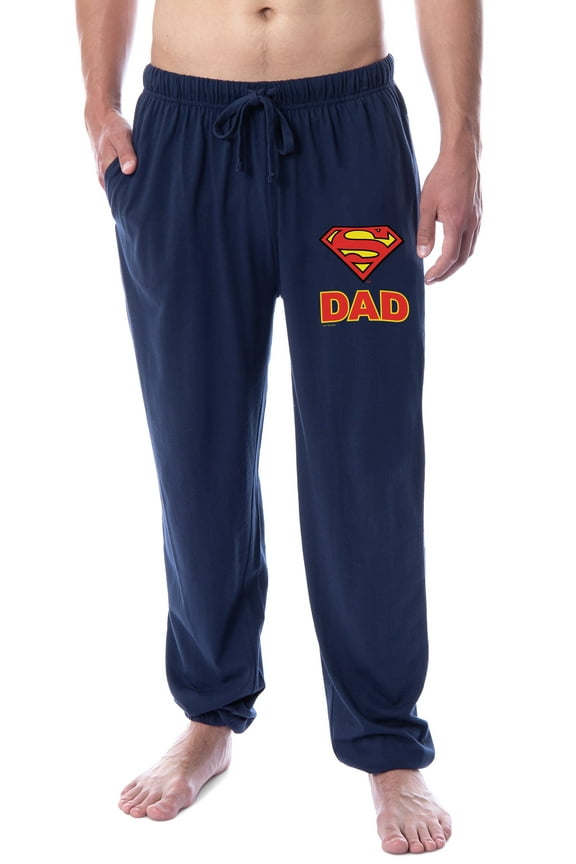 DC Comics Mens' Superman Super Dad Character Father's Day Sleep Jogger Pajama Pants