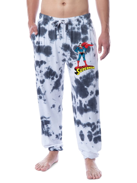 DC Comics Mens' Superman Superhero Tie Dye Sleep Jogger Pajama Pants
