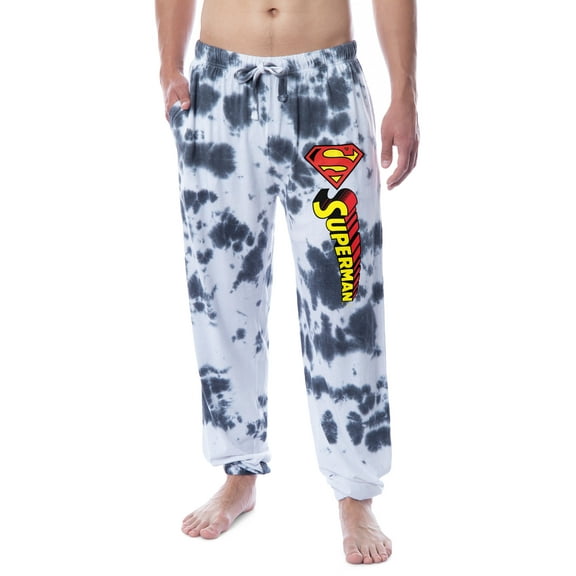 DC Comics Mens' Superman Tie Dye Logo Sleep Jogger Pajama Pants