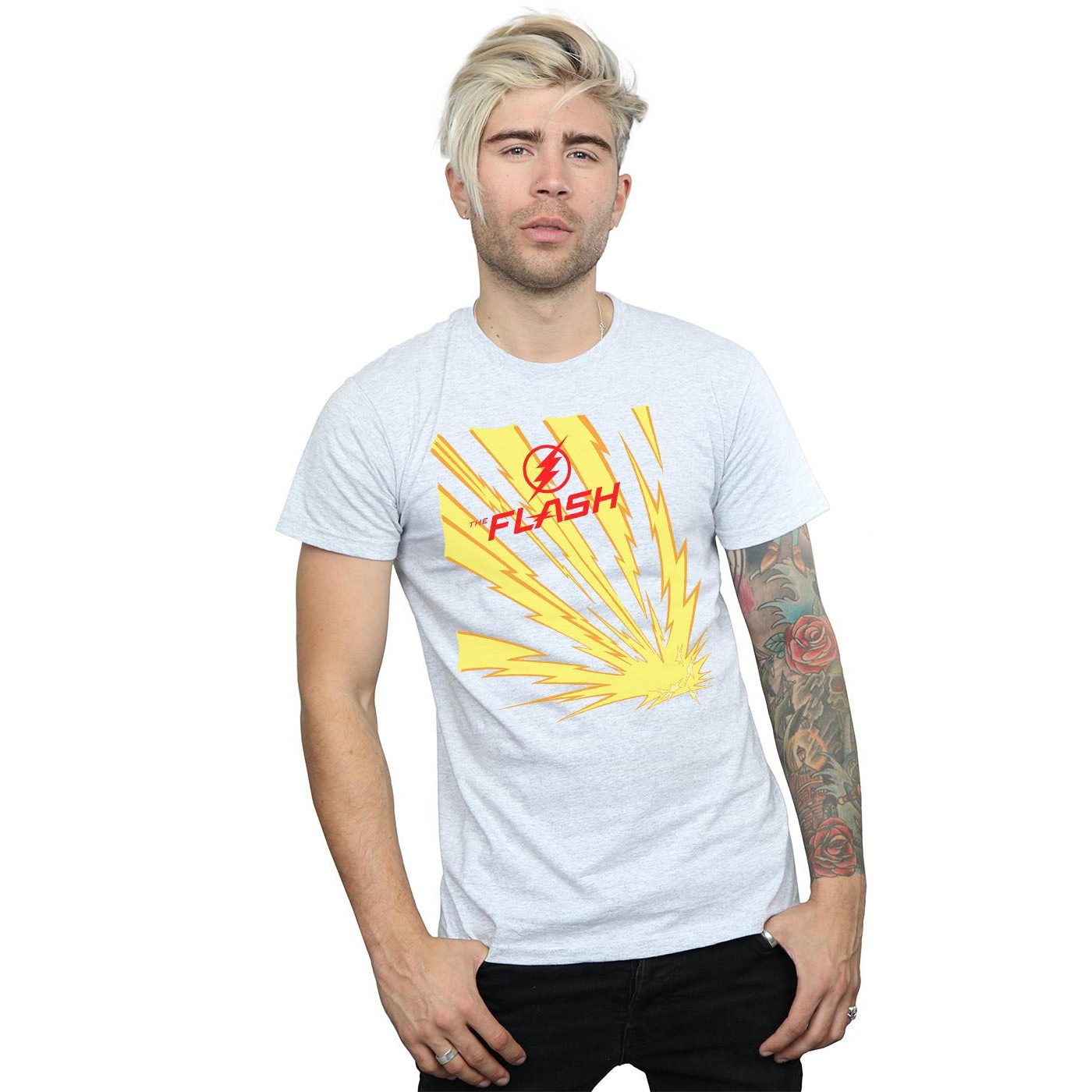 DC Comics Mens The Flash Lightning Bolts TShirt