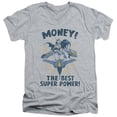 thumbnail image 1 of DC Comics Money S/S Adult V-Neck T-Shirt Athletic Heather, 1 of 1