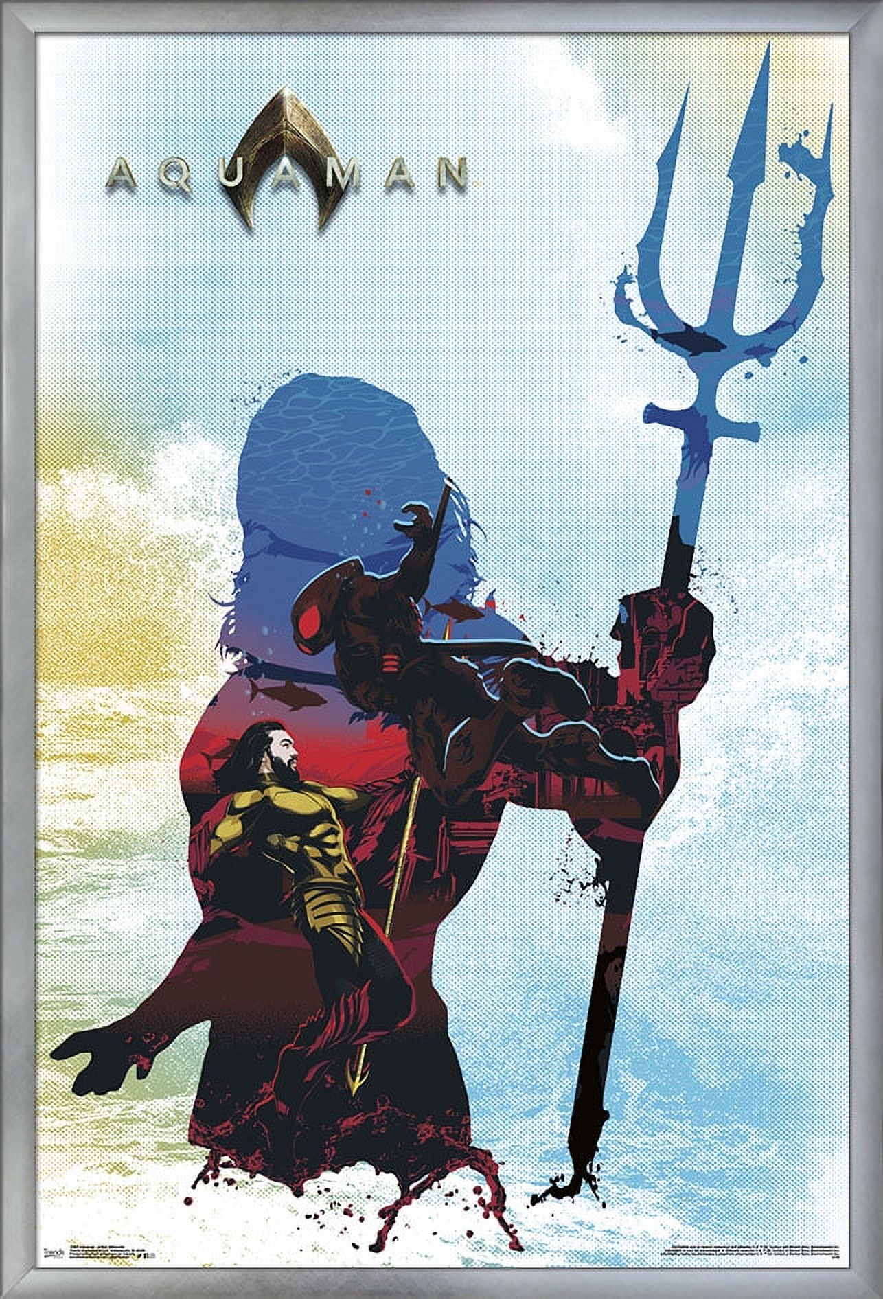 DC Comics Movie - Aquaman - Arthur Silhouette Wall Poster, 22.375" x 34", Framed
