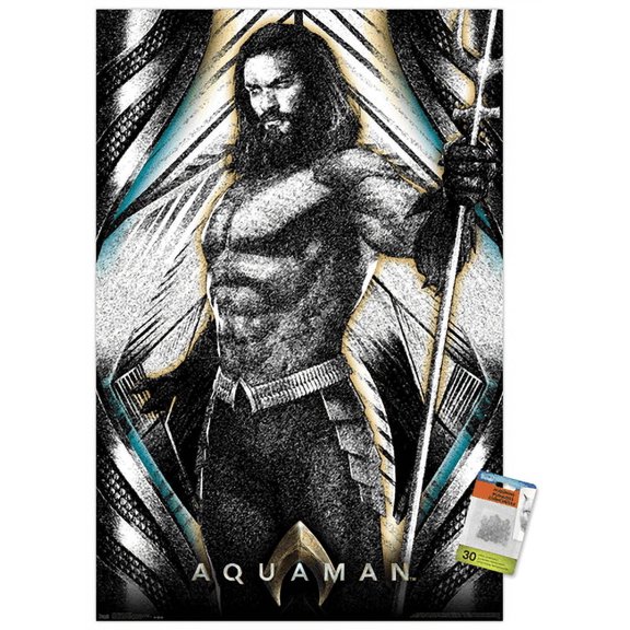 DC Comics Movie - Aquaman - Graphic Wall Poster with Push Pins, 22.375" x 34"