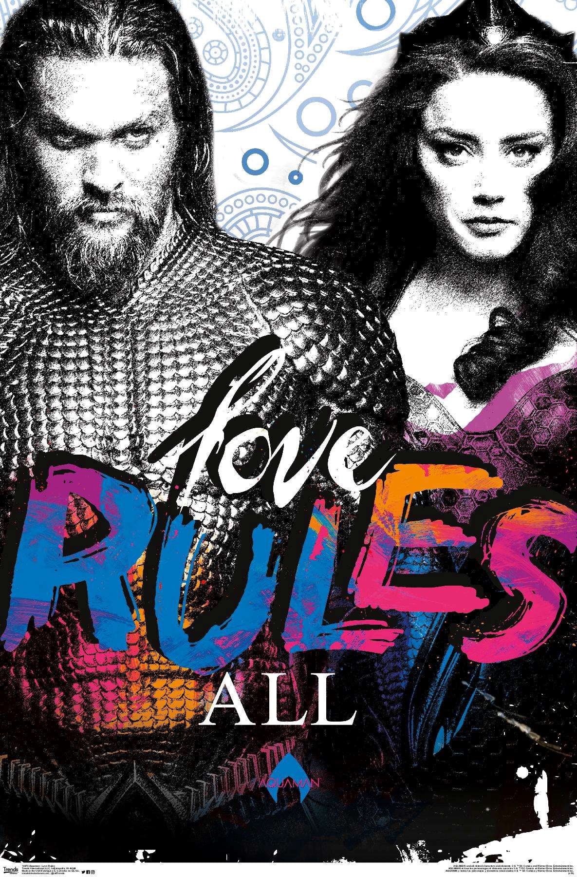 DC Comics Movie - Aquaman - Love Rules Wall Poster, 14.725" x 22.375"