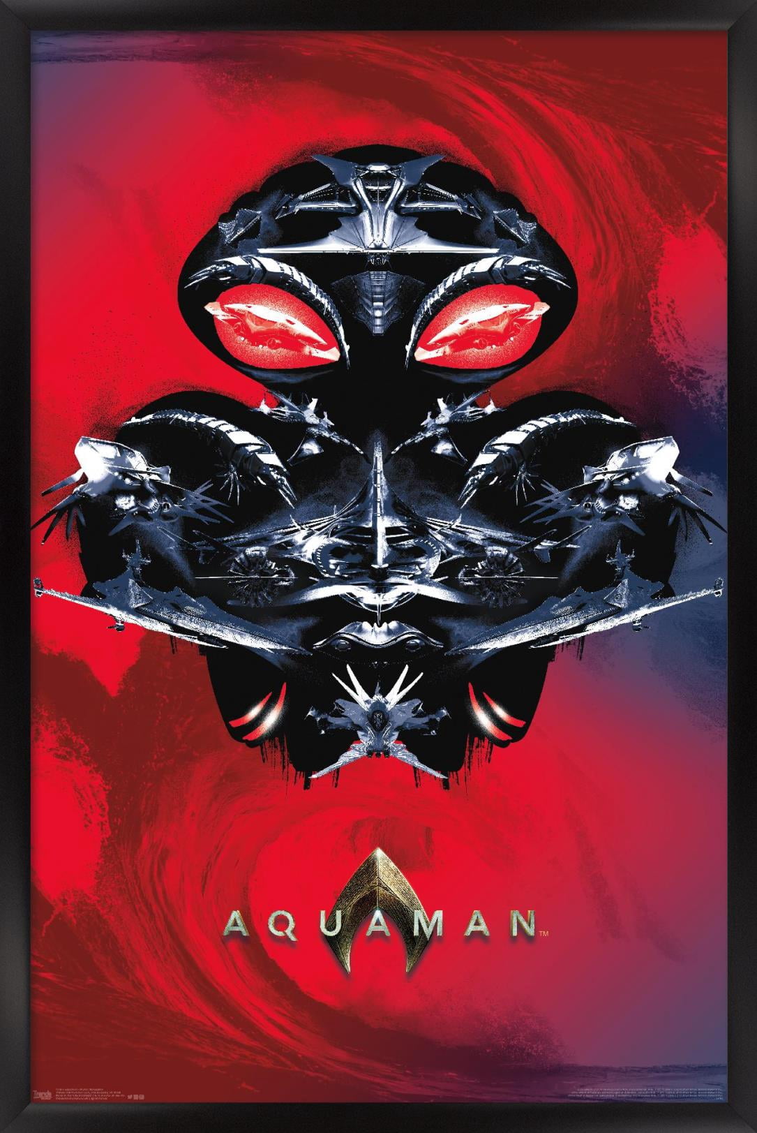 DC Comics Movie - Aquaman - Manta Silhouette Wall Poster, 14.725" x 22.375", Framed