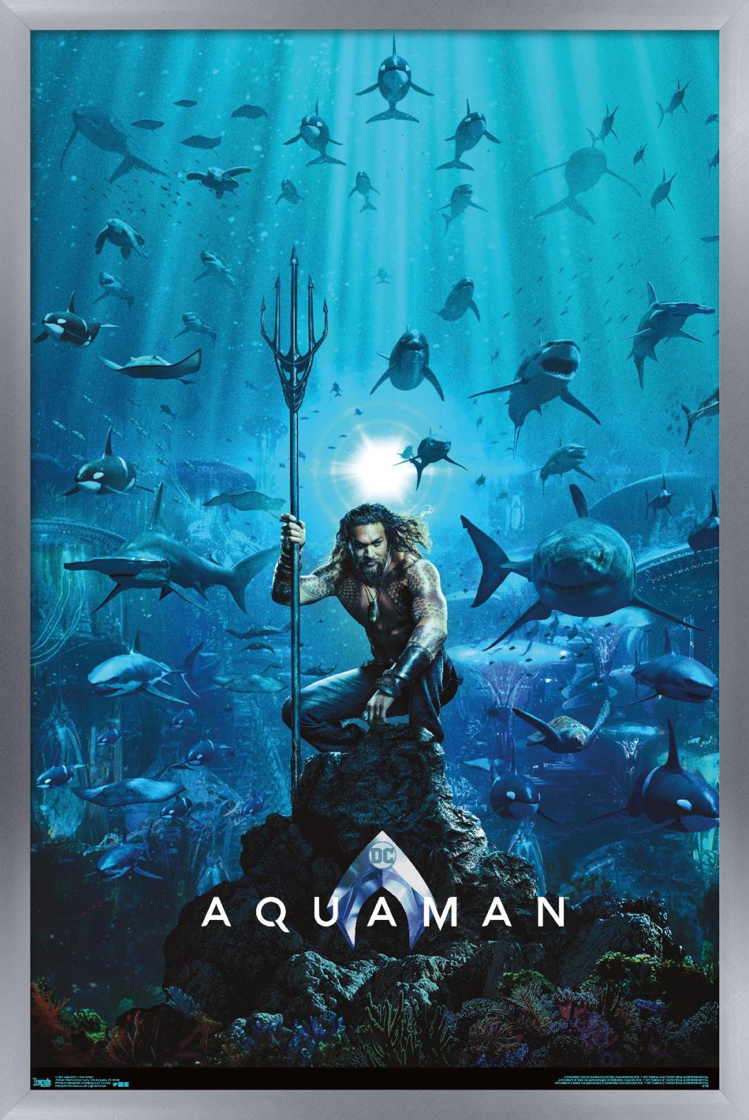 DC Comics Movie - Aquaman - One Sheet Wall Poster, 14.725" x 22.375", Framed