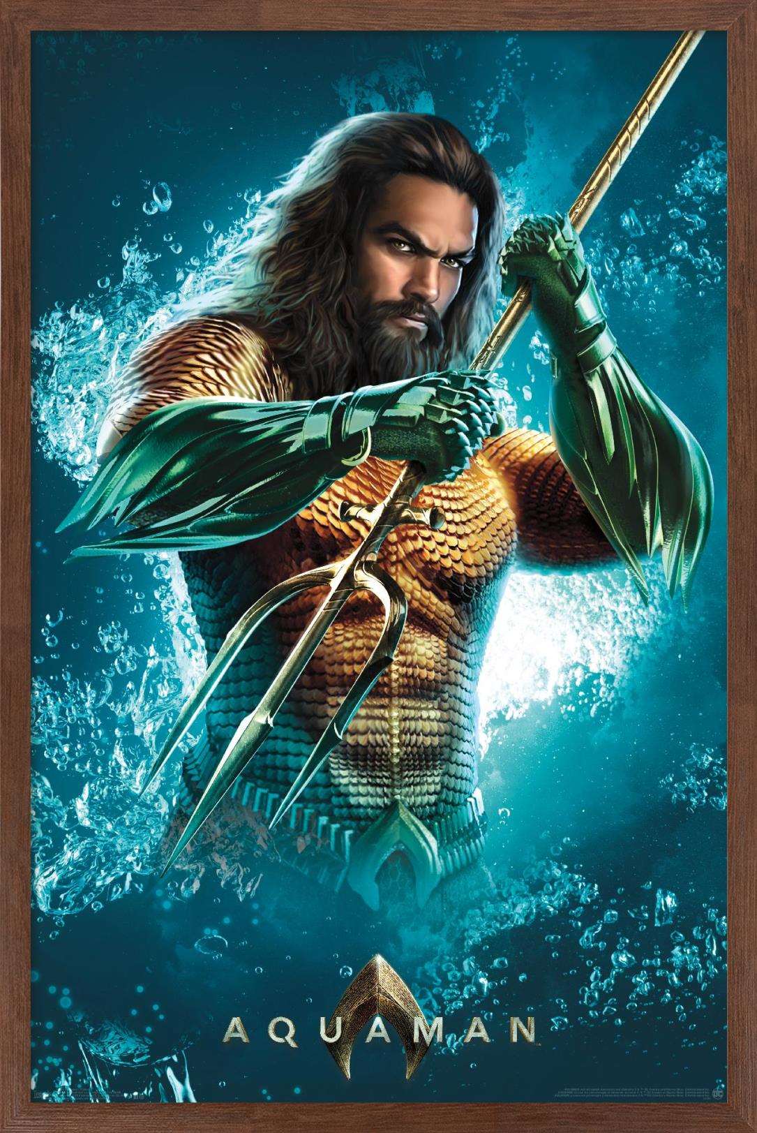 DC Comics Movie - Aquaman - Trident Wall Poster, 14.725" x 22.375", Framed