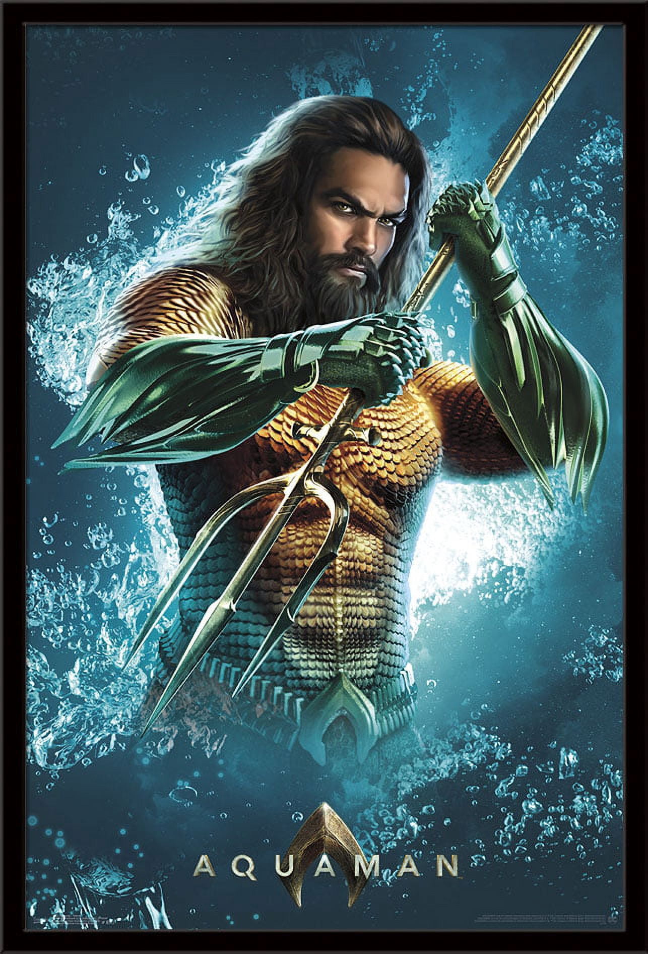 DC Comics Movie - Aquaman - Trident Wall Poster, 22.375" x 34", Framed