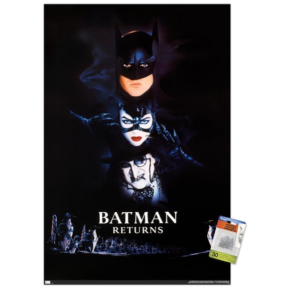 DC Comics Movie Batman Returns - Logo One Sheet Wall Poster with Pushpins, 22.375" x 34"
